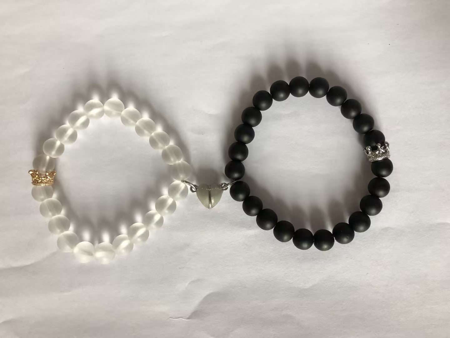 2pcs Crown Beaded Charms Bracelet