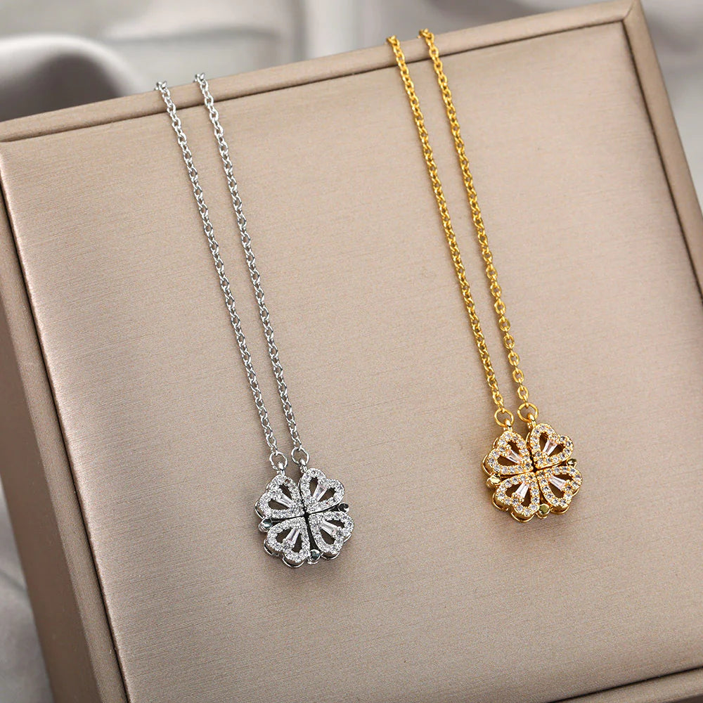 MAGNETIC FOLDING HEART NECKLACE