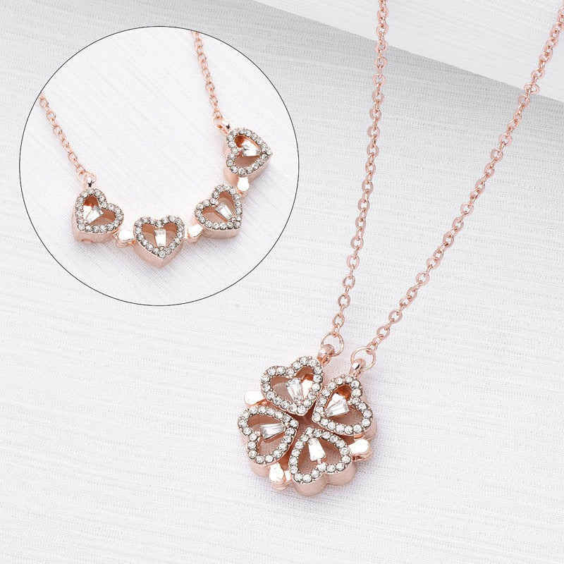 MAGNETIC FOLDING HEART NECKLACE
