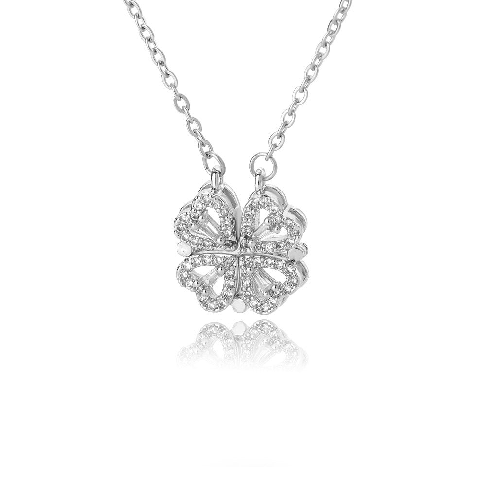 MAGNETIC FOLDING HEART NECKLACE
