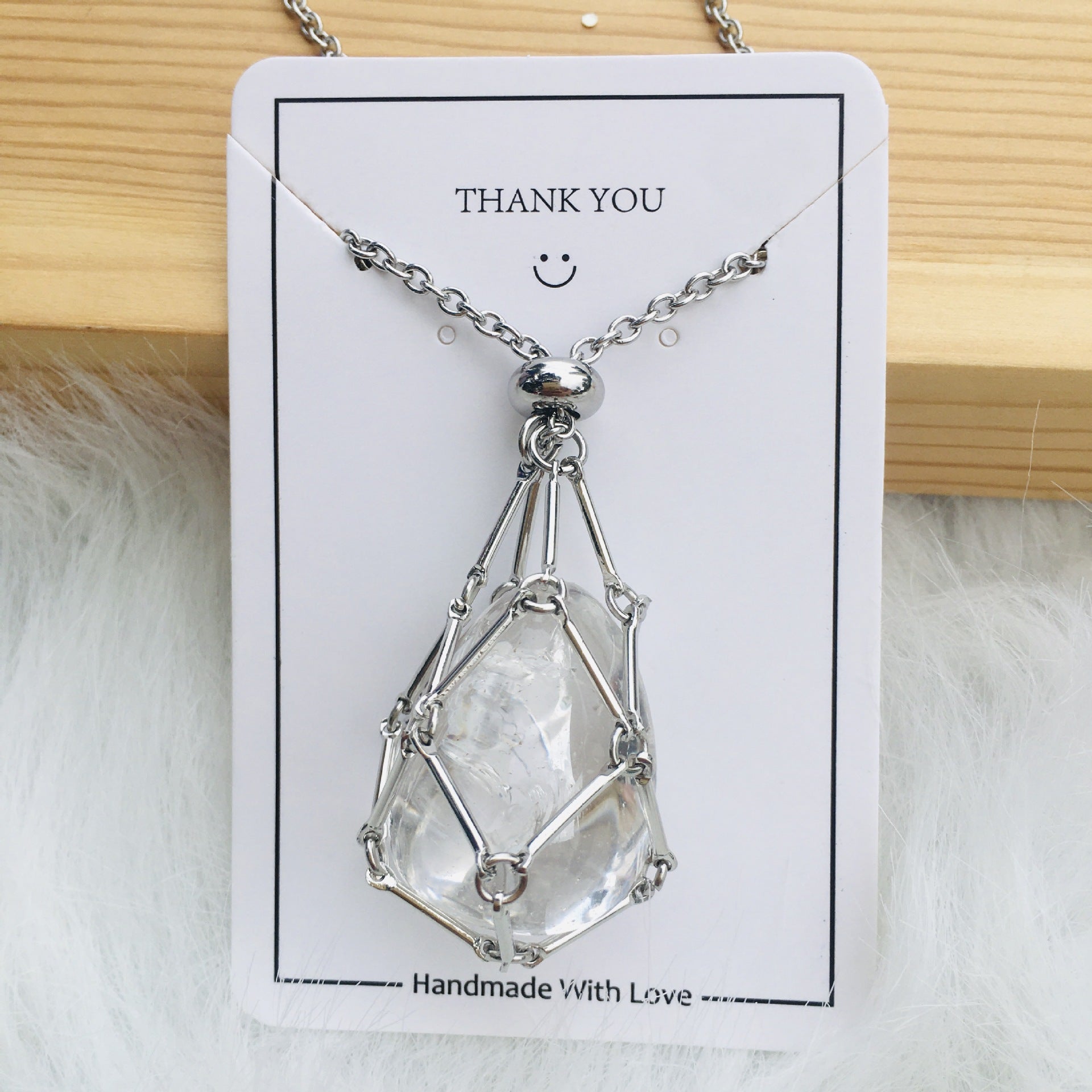 Mesh Bag Bamboo Necklace