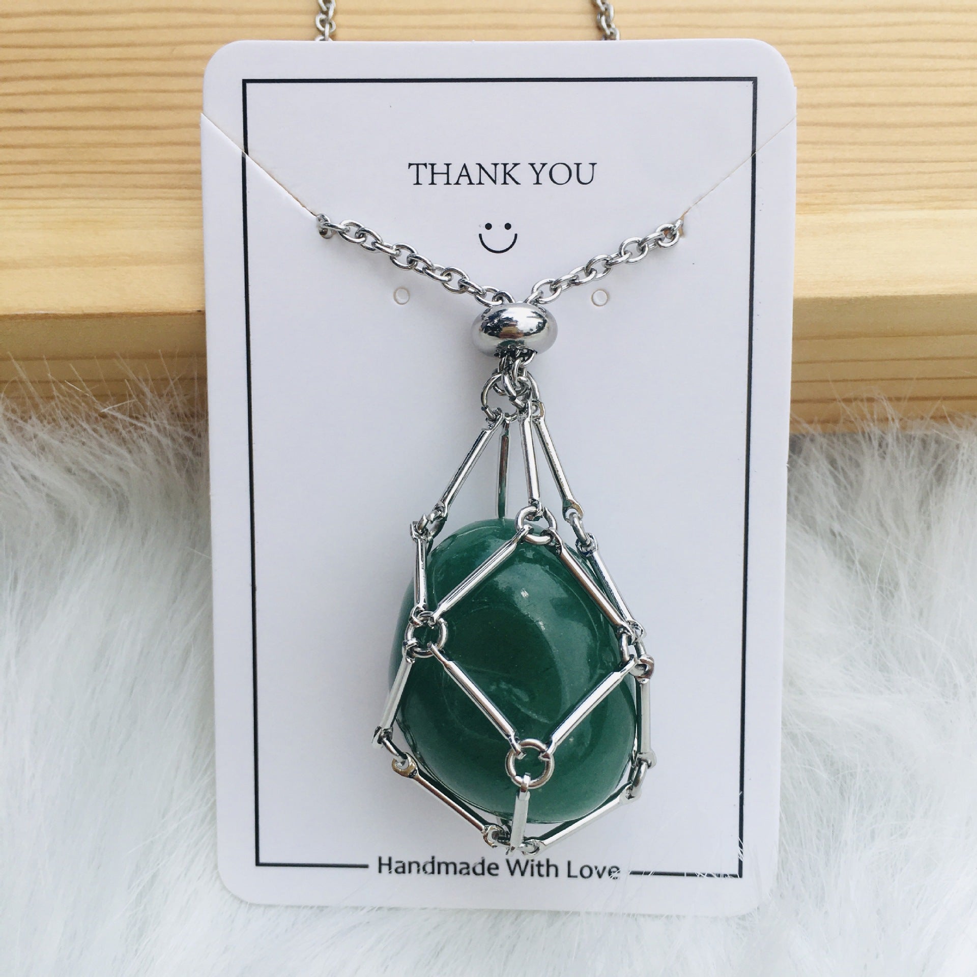 Mesh Bag Bamboo Necklace