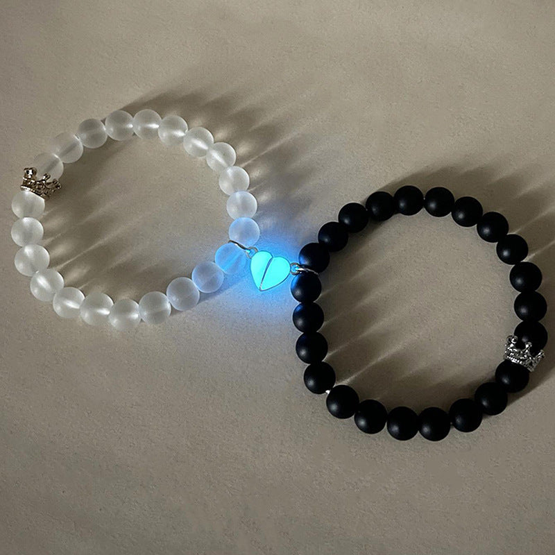 2pcs Crown Beaded Charms Bracelet