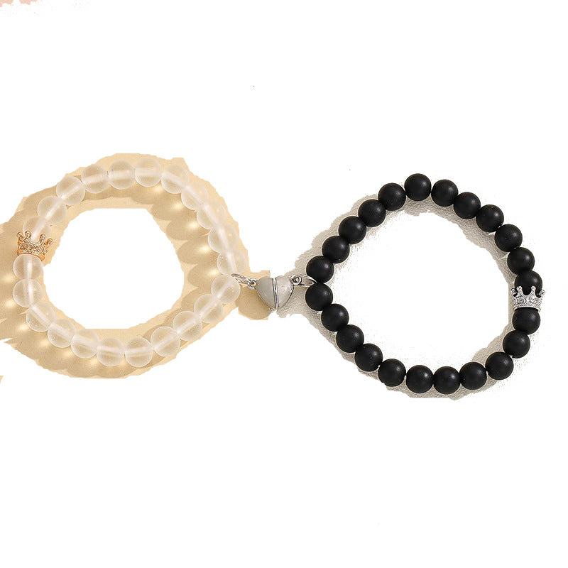 2pcs Crown Beaded Charms Bracelet
