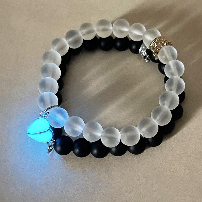 2pcs Crown Beaded Charms Bracelet