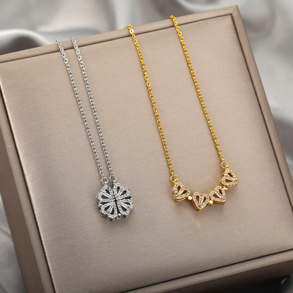 MAGNETIC FOLDING HEART NECKLACE