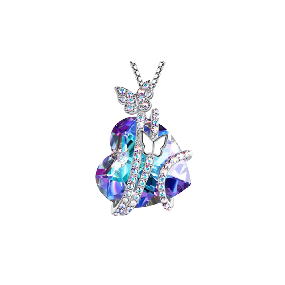 Heart Cross-border Butterfly Necklace