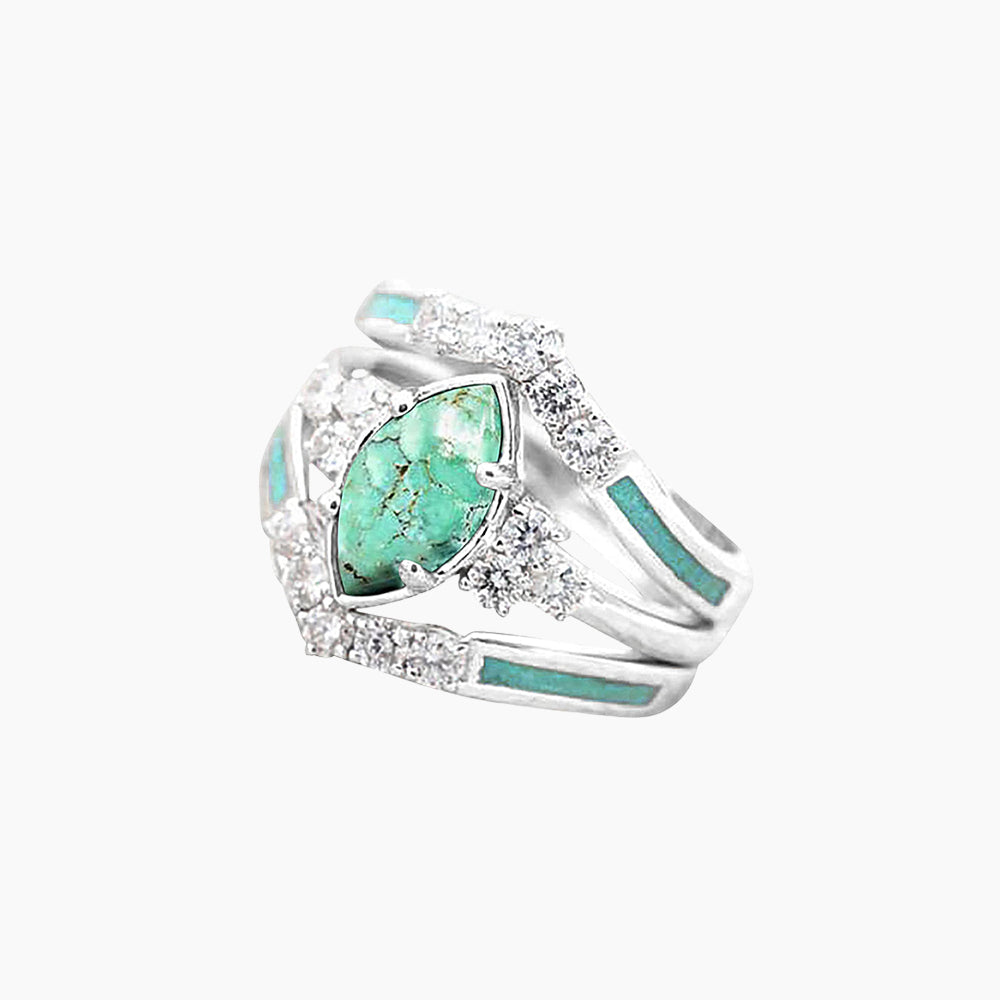 Inlaid Blue Stone Ring