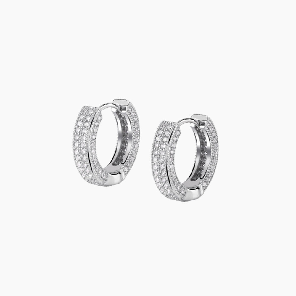 Pave Huggie Hoop Earrings