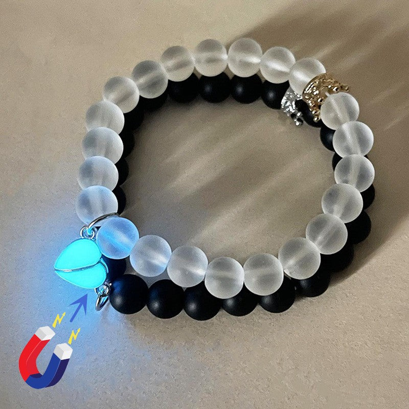 2pcs Crown Beaded Charms Bracelet